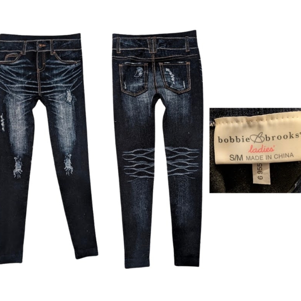 Bobbie Brooks Women's Dark Distressed Skinny Jeans